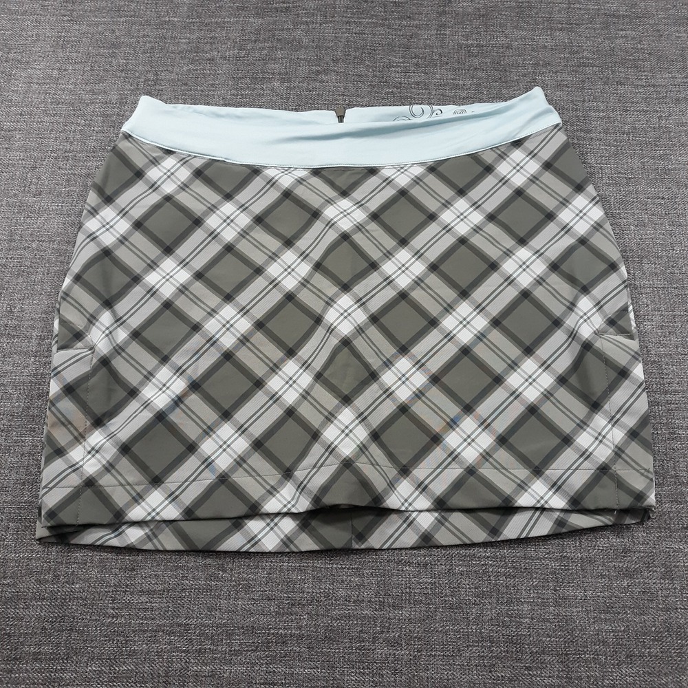 ZOIC‎ Cycling Activewear Skirt Womens Size Medium Gray Plaid No Padded Liner